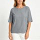 thumbnail image 5 of Neewe Women's Summer Casual Crewneck Half Sleeve T-Shirts Plain Loose Fit Cotton Linen Basic Tops Tees Blouses, 5 of 8