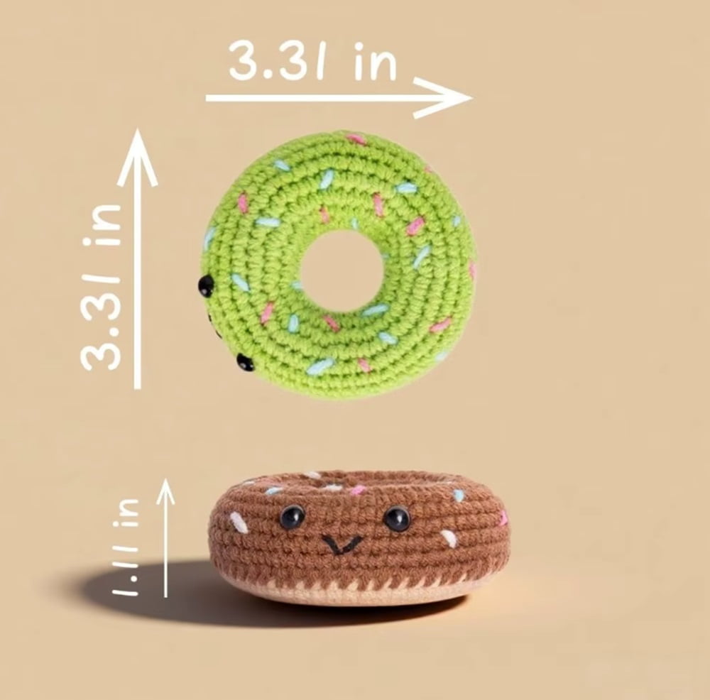 Donut Family Crochet Kit for Beginners, 6-Pack Amigurumi Starter Set with Step-by-Step Video Tutorials, DIY Craft Gift, TIKA