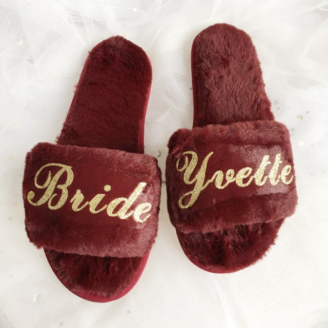 Sandalias Flurry personalizadas para mujer, sandalias de casa para mujer, regalo de cumpleaños, mejor amiga, boda, novia, dama de honor, regalos, 1 par