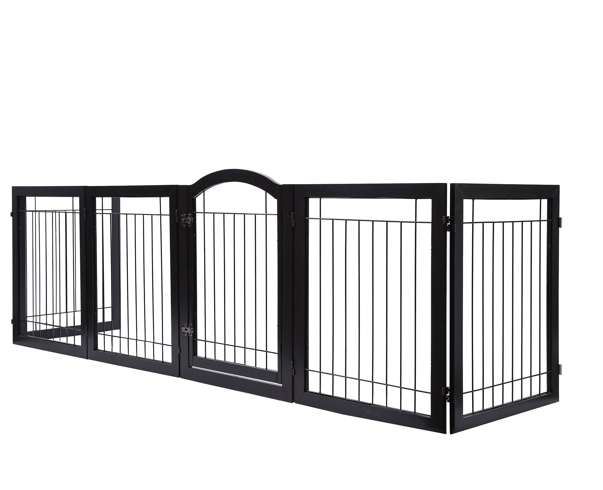 PAWLAND Extra Wide Dog gate for The House 30 Height Stairs Freestanding Foldable Wire Pet Gate Doorway Pet Puppy Safety Fence White, 3 Panels 