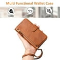 thumbnail image 5 of FOXDOCK Funda Tipo Cartera para Tecno Pop 10 Cuero PU con Cremallera y Correa de Muñeca, Ranuras para Tarjetas, Soporte Plegable, Cierre Magnético, 5 of 5