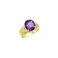 thumbnail image 6 of RYLOS Rings for Women 14K Gold Plated Silver Ring 12X10MM Gemstone &  Diamonds Great Ring for Middle or Pointer Finger February Amethyst Jewelry Size 10.5, 6 of 7