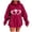 Red Sweatshirts, variant on Dagegui Baggy Sweatshirt for Women Oversized Casual Long Sleeve Pullover Hoodies Trendy Heart Print Drawstring Hooded Tops with Pockets Red S