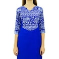 thumbnail image 6 of Phagun Women's Cotton Designer Kurta Blue Tunic Ethnic 3/4 Sleeve Kurta-16, 6 of 8