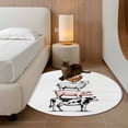 thumbnail image 2 of Round Rugs 3.3 Ft, Farm Animals Non Slip Area Rugs for Kitchen Bedroom Entryway, Watercolor Farmhouse Cow Pig Chickens Sheeps Washable Carpet Runner Rug Floor Mats for Bedroom Home Decor, 2 of 8