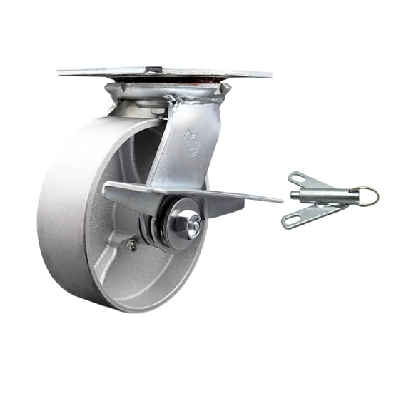 6 Inch Semi Steel Caster with Roller Bearing and Brake/Swivel Lock SCC