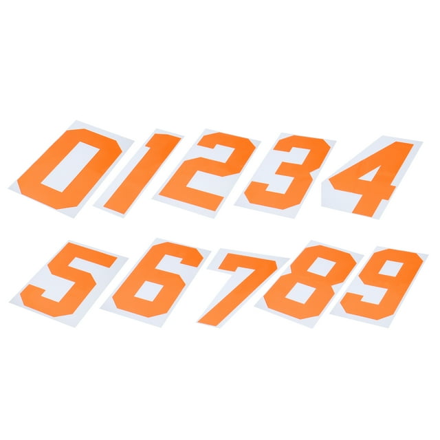 10 Pcs Números de Planchar, Parches de Número de Transferencia de Calor de 8 Pulgadas para Camiseta 0~9 (Naranja)