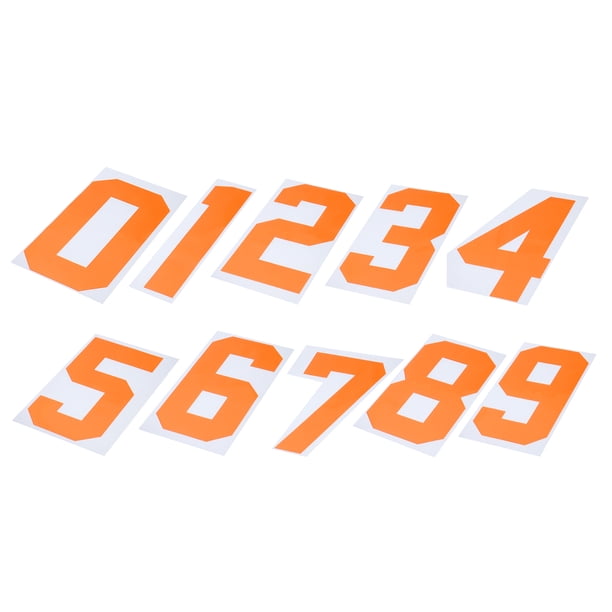 10 Pcs Números de Planchar, Parches de Número de Transferencia de Calor de 8 Pulgadas para Camiseta 0~9 (Naranja)