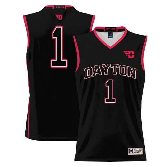 Male GameDay Greats #1 Black Dayton Flyers Lightweight Basketball Jersey
