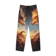 thumbnail image 6 of Daiia Red And Gray Flame Fox Men's Sleep Pant with Pockets and Drawstring,Pajama Pants-XX-Large, 6 of 9