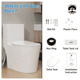 thumbnail image 2 of 1.1/1.28 GPF Dual-Flush Elongated One-Piece Toilet in White, Water Sense Certified, Comfort Chair Height with Antimicrobial Glazed Surface (Seat Included), 2 of 15