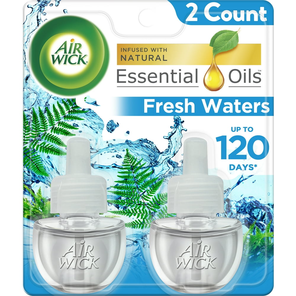 Air Wick Plug in Scented Oil Refill, 2 ct, Fresh Waters, Air Freshener