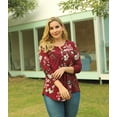 thumbnail image 5 of FOLUNSI Womens Plus Size Tunic Tops Long Sleeve Casual Floral Henley Shirts M-4XL, 5 of 8