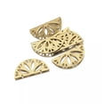 thumbnail image 3 of GKNET 10X Textured Raw Brass Half Round Cut Lotus Semi Circle Connectors For Jewelry, 3 of 5