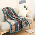 thumbnail image 5 of 127 x 152 cm (Colorful Stripes) Coral Fleece Blanket, Fluffy, Soft and Warm, Colorful Stripe Pattern, Travel Blanket, for Bedroom, Living Room, Office, 5 of 5