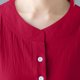 thumbnail image 4 of Fiudx Camisas para Mujer Camisa/Camisa de Cuello Redondo de Manga Corta con Cuello Medio Abierto Liso de Algodón y Lino para Mujer, 4 of 6
