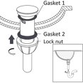 thumbnail image 5 of Juego de 2 tapones de drenaje emergentes para lavabo de baño con rebosadero, empujador y junta de depósito de grifo, Explosio-mxbc, 5 of 5