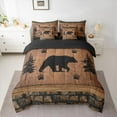 thumbnail image 2 of Feelyou Wildlife Bear Bedding Comforter Set 7pcs, Brown Rustic Cabin Queen Bedding Sets, 2 of 8