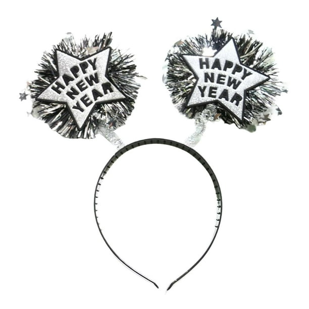 2023 Feliz año Nuevo Diadema Accesorio para el cabello Favor de fiesta Estrella Aro decorativo para el cabello para niñas Fiesta Disfraz , argén Soledad sombreros de cosplay