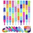 thumbnail image 1 of 15 pulseras antiestrés de silicona, multicolores, con burbujas, juguetes sensoriales antiestrés para niños y adultos (colores aleatorios), 1 of 5