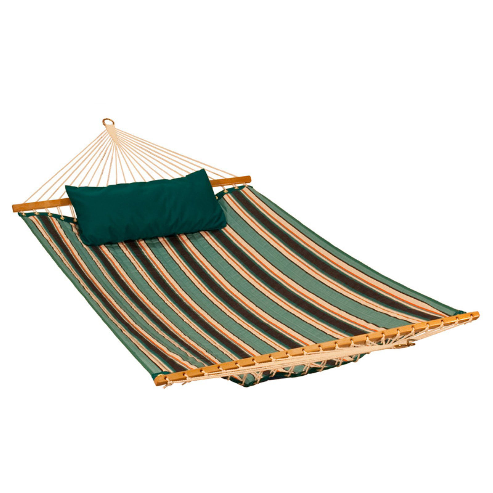 13' Reversible Sunbrella Quilted Hammock - Token Surfside Stripe/ Canvas Teal