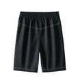 thumbnail image 5 of JUUYY Summer Shorts for Men Breathable Sports Shorts Loose Fit Casual Solid Half Pants Elastic Waist Drawstring Short Black#1 XXXXXL, 5 of 9