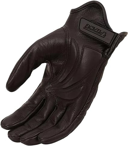 First Mfg Co - Ghost - Men's Motorcycle Biker Riding Black Leather Gloves - Extra Large - Gel Padding Reflective Skull Design