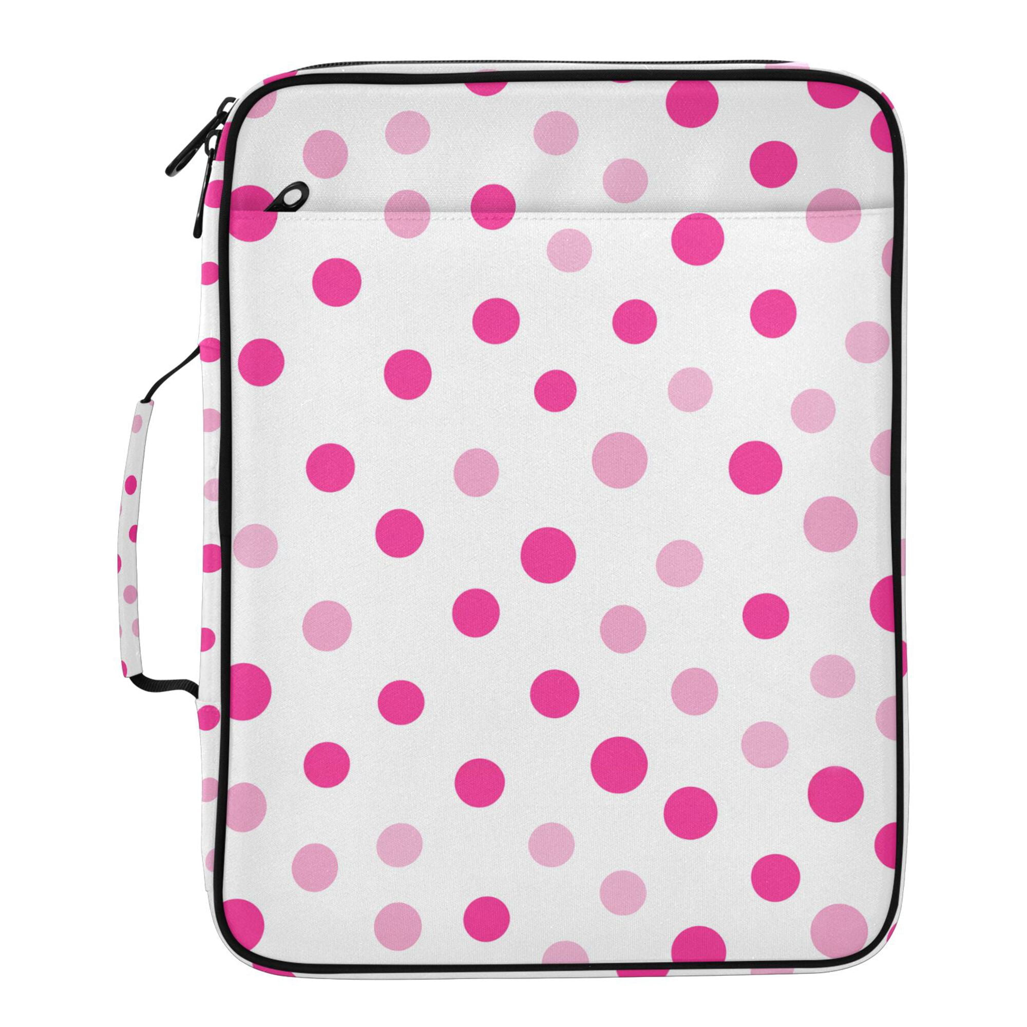FORMRS Accordion File Folder A4 Size 7-Pocket Expanding Document Organizer Bag with 3 Ring Binder, Purple Polka Dots