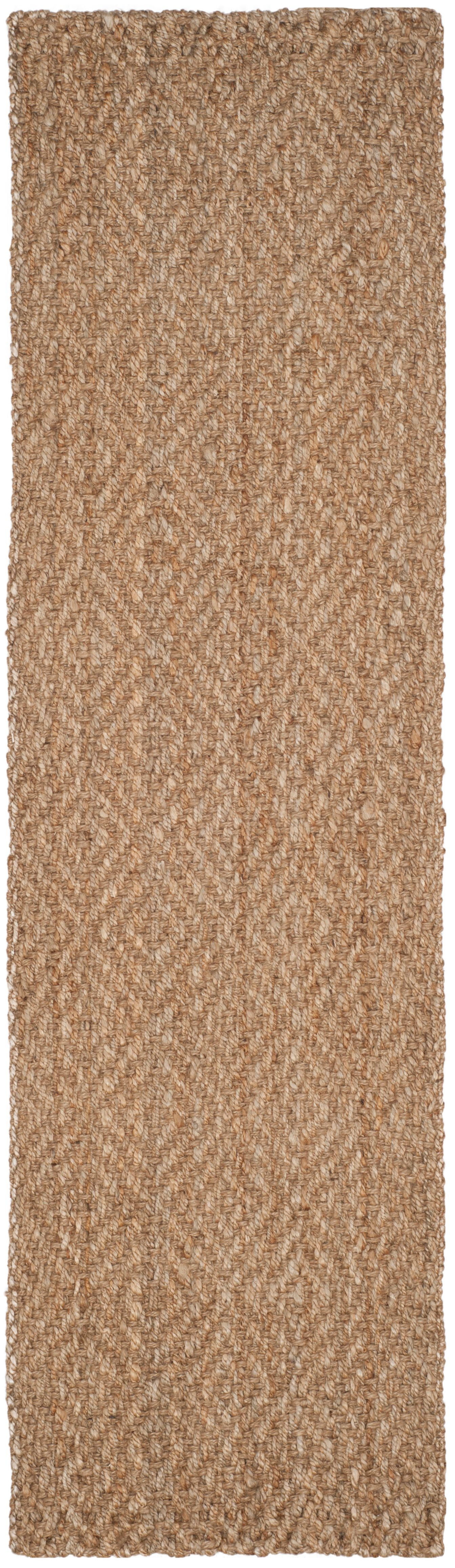 SAFAVIEH Natural Fiber Emory Geometric Jute Runner Rug, Natural, 2'3" x 22'