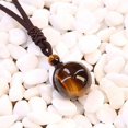 thumbnail image 1 of Pure Natural Tiger's Eye Stone Pendant Necklace - Adjustable Lucky Blessing Beads for Health and Wealth, 1 of 5