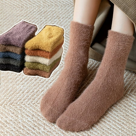 

Beechoice Women s Winter Boots Socks Thick Warm Cozy Crew Socks Solid Color Gifts