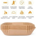 thumbnail image 4 of 100PCS Square Disposable Air Fryer Paper Liners , 6.3inch Non-Stick Airfryer Accessory Food-Grade Waterproof and Oil-Proof Paper, 4 of 8