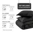 thumbnail image 2 of Regency Heights Waffle Weave Comforter Set, Full/Queen Size Textured Comforter Bed Set, 3-Piece Lightweight Bedding Set with Pillow Shams for All Season, Black, 2 of 9