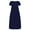 Blue, variant on 2026 Items under $5 asdoklhq Womens Plus Size Dresses,Plus Size Women Casual O-Neck Summer Short Sleeve Solid Loose Pocket Long Dress