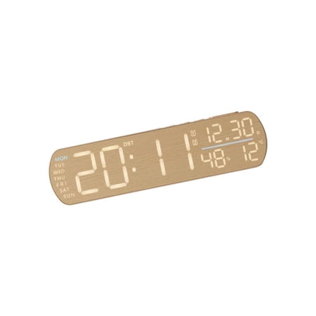 NANMELX Minimalists Wooden Grains LED Digital Alarm Clock Offering Quiet Movement And Easy Setups For Bedroom Office Use