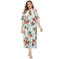 thumbnail image 2 of WBQ Women's Plus Size Nightgowns Floral Print Night Shirt Sleepwear Ladies Soft Loungewear, 2 of 10