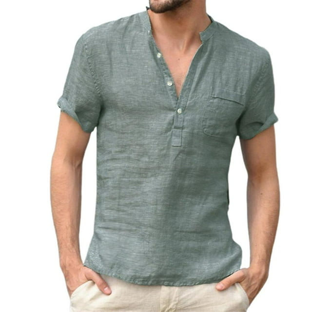 Chemise à Manches Courtes pour Hommes Été Décontracté Plage T-shirts Amples Tee Tops