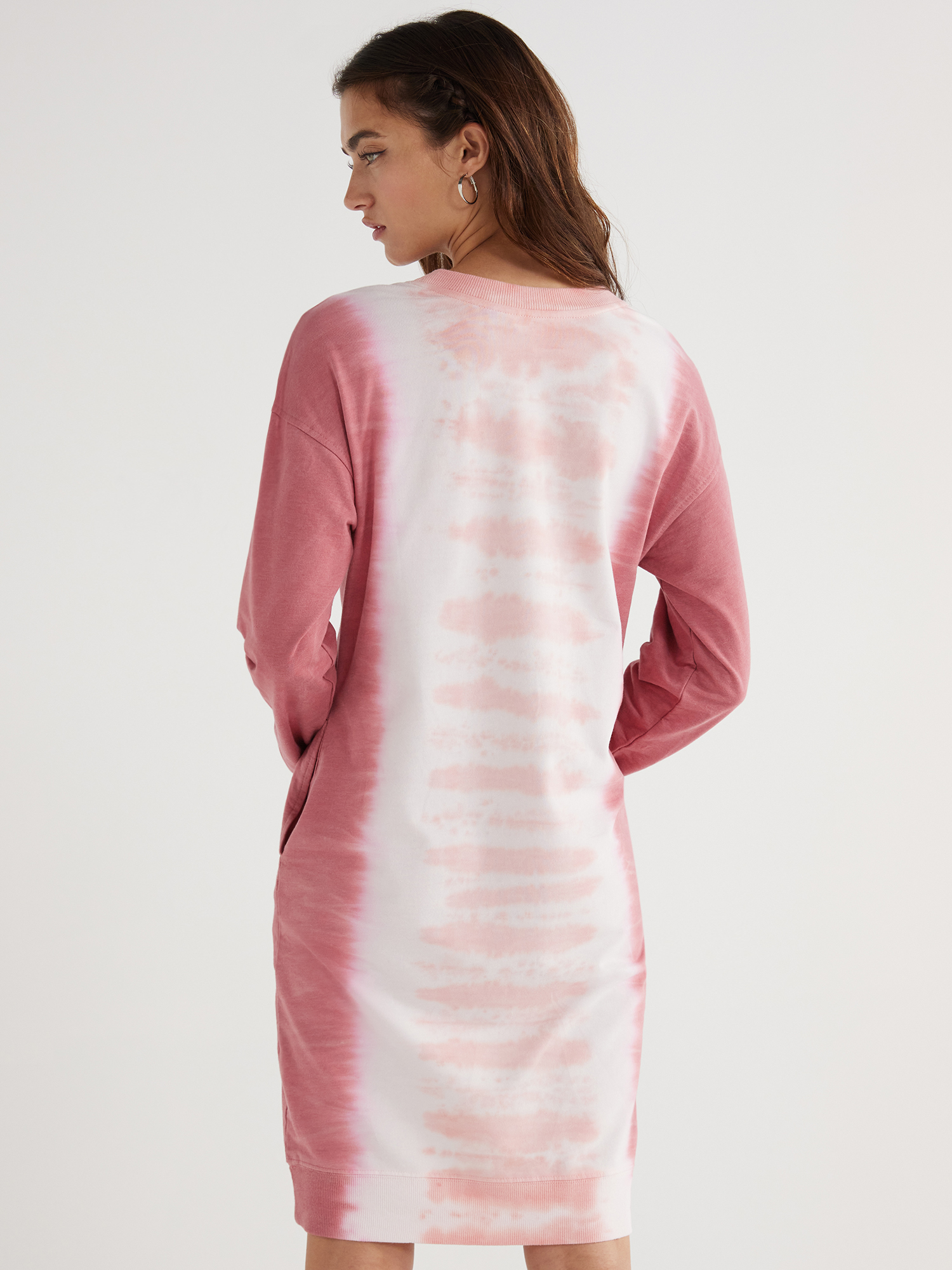 Time and Tru Women's Garment Wash Sweatshirt Dress, Sizes XS-XXXL - image 3 of 5