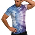thumbnail image 6 of Short Sleeve Tops Women Plus Size Tie Dye T-Shirts Crewneck Loose Fit Casual Summer Base Graphic Tee Shirt (L, Purple #B), 6 of 9