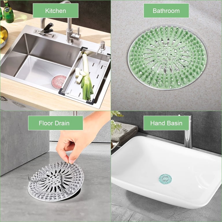 TSV Hair Catcher Drain Covers, 5 Pack Multi-Color photo 5