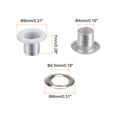 thumbnail image 2 of Unique Bargains 100 Pcs Œillets 1/6 Pouce (4mm) Trou d'Identification Métal Auto-Adhésif avec Rondelles pour Cuir Blanc, 2 of 7