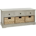 thumbnail image 3 of SAFAVIEH Damien 3-Drawer Storage Bench Vintage Grey, 3 of 5