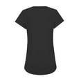 thumbnail image 7 of Women's V Neck Cap Sleeve Top Side Ruched Detail Stretchy Soft Tshirt Feminine Slim Fit Casual Summer Blouse, 7 of 7