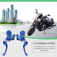 thumbnail image 3 of Par de palancas de cilindro maestro de embrague de bomba de freno hidráulico de motocicleta CNC de 22 mm ajustables en azul, 3 of 9
