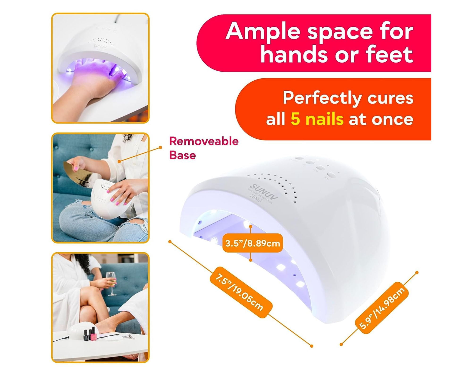SNS UV LED Gel Nail Lamp (White)