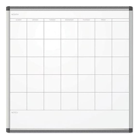 UBrands UBR 35 x 35 in. Pinit Magnetic Dry Erase Calendar Board White