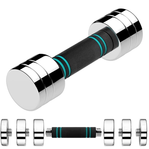 TLGREEN Steel Adjustable Dumbbell, Single, 5/10/15lb Free Weights Dumbbells, Non-Slip and Comfortable Foam Handle, for Home Gym Office Exercise
