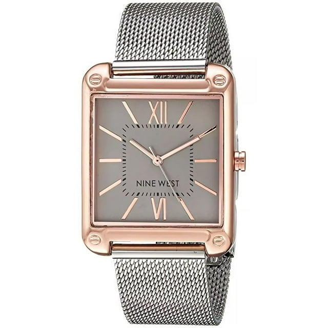 Reloj pulsera Nine West NW/2091RGSB con correa de aleación color plateado