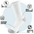 thumbnail image 2 of NevEND 6 Pairs Men's Women's Athletic Cotton Casual Crew Solid Sport Socks White Size 9-11, 2 of 7