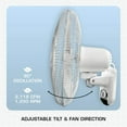 thumbnail image 3 of Ventilador de pared Hurricane Classic, 16 pulgadas, 3 velocidades, paquete de 2, 3 of 8